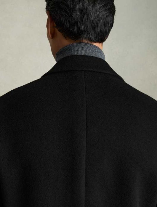 Palton slim premium DIFIRENZE 54 XXL lana moale negru