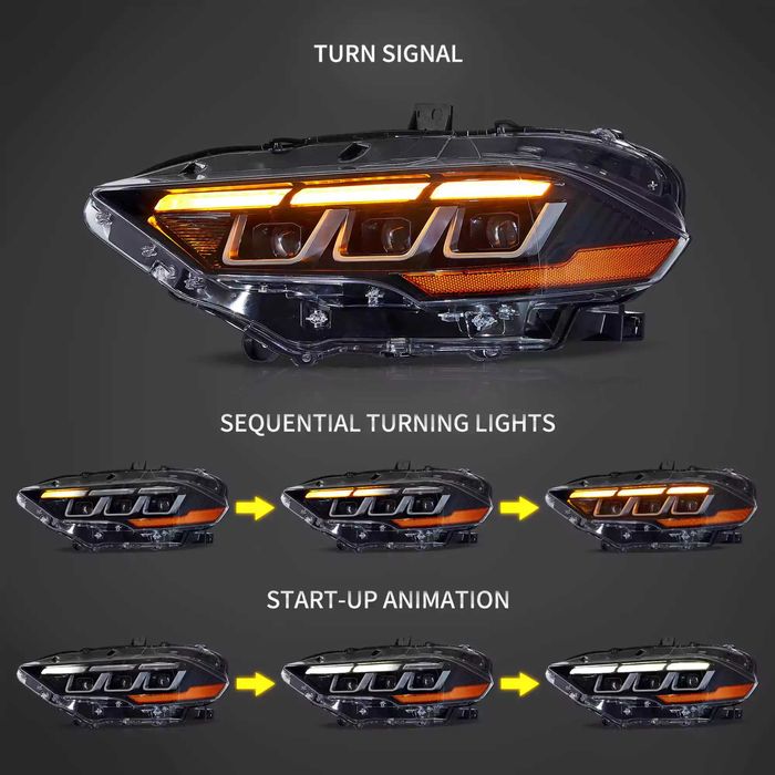 Комплект Full LED фарове с мигачи за Mustang 2018 с визията на S650