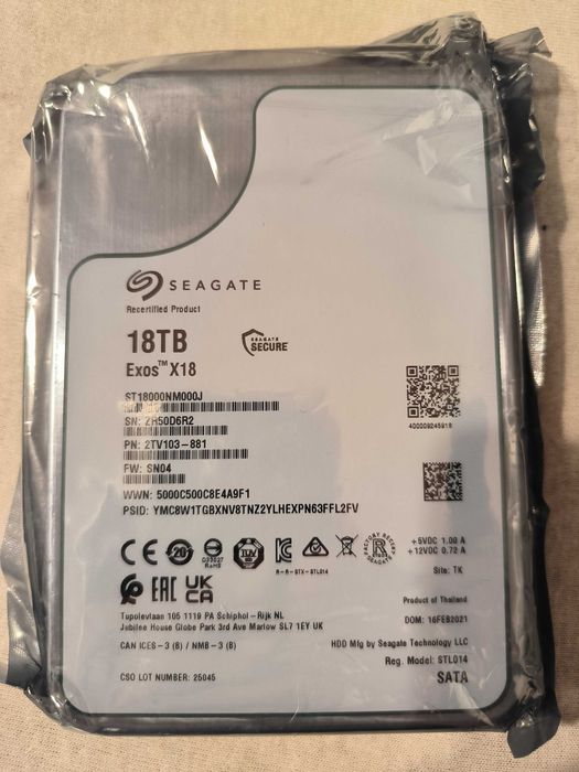 HDD Seagate 12TB 14TB 16TB 18TB 20TB 22TB Exos si IronWolf Pro