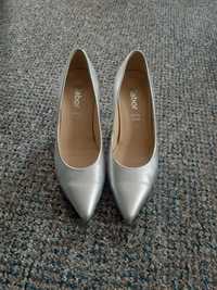 Pantofi argintii piele Gabor marimea 35,5