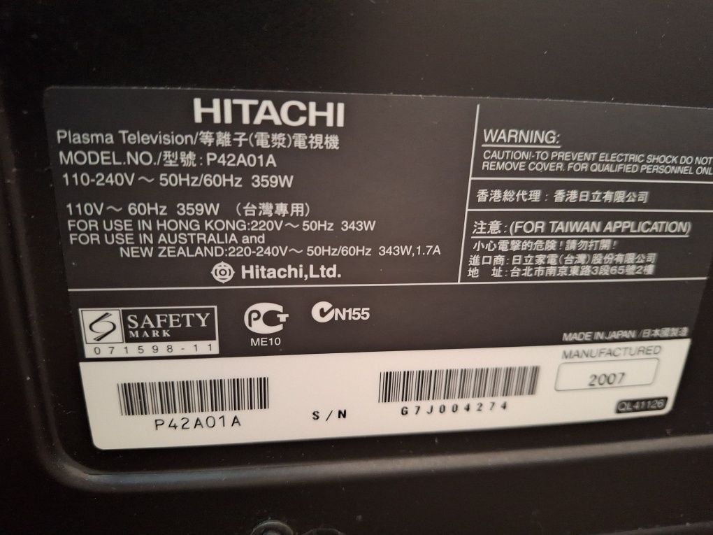 Продаю телевизор Hitachi,42d,плазма