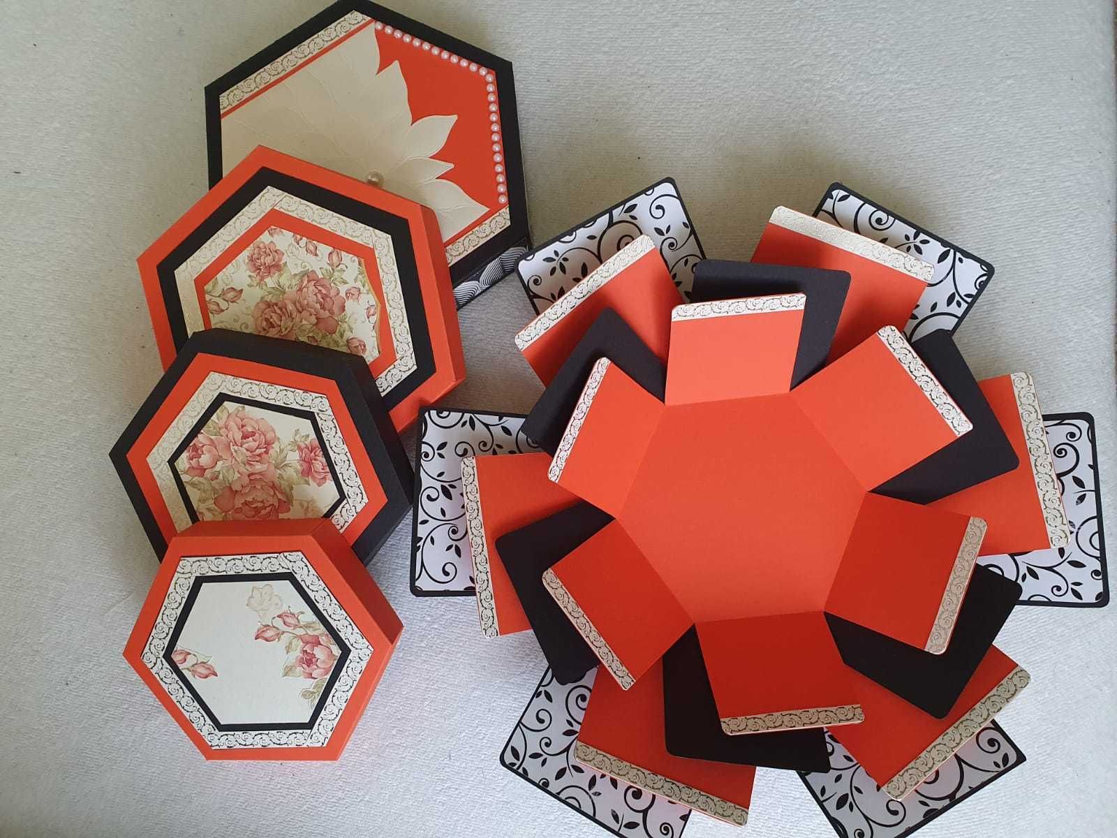 Cadouri personalizate Explosion box hexagonal hand made