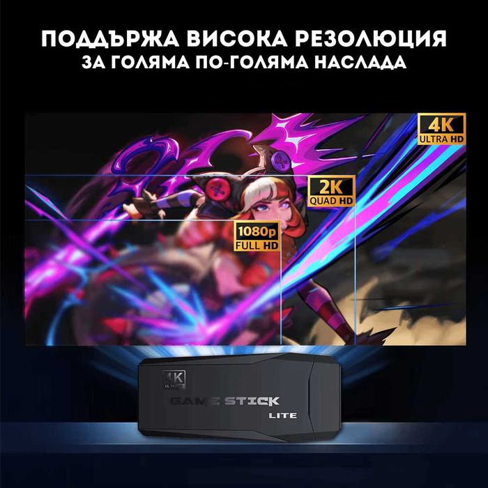 НОВА M8 ретро конзола игра 20000+ игри game stick 2 джойстика 4K games