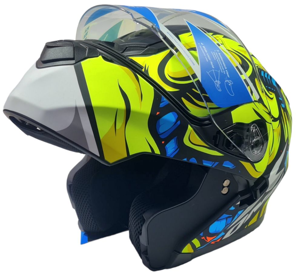 Мото каска X-ONE Helmets черно с жълто, каски за мотор,мотокрос