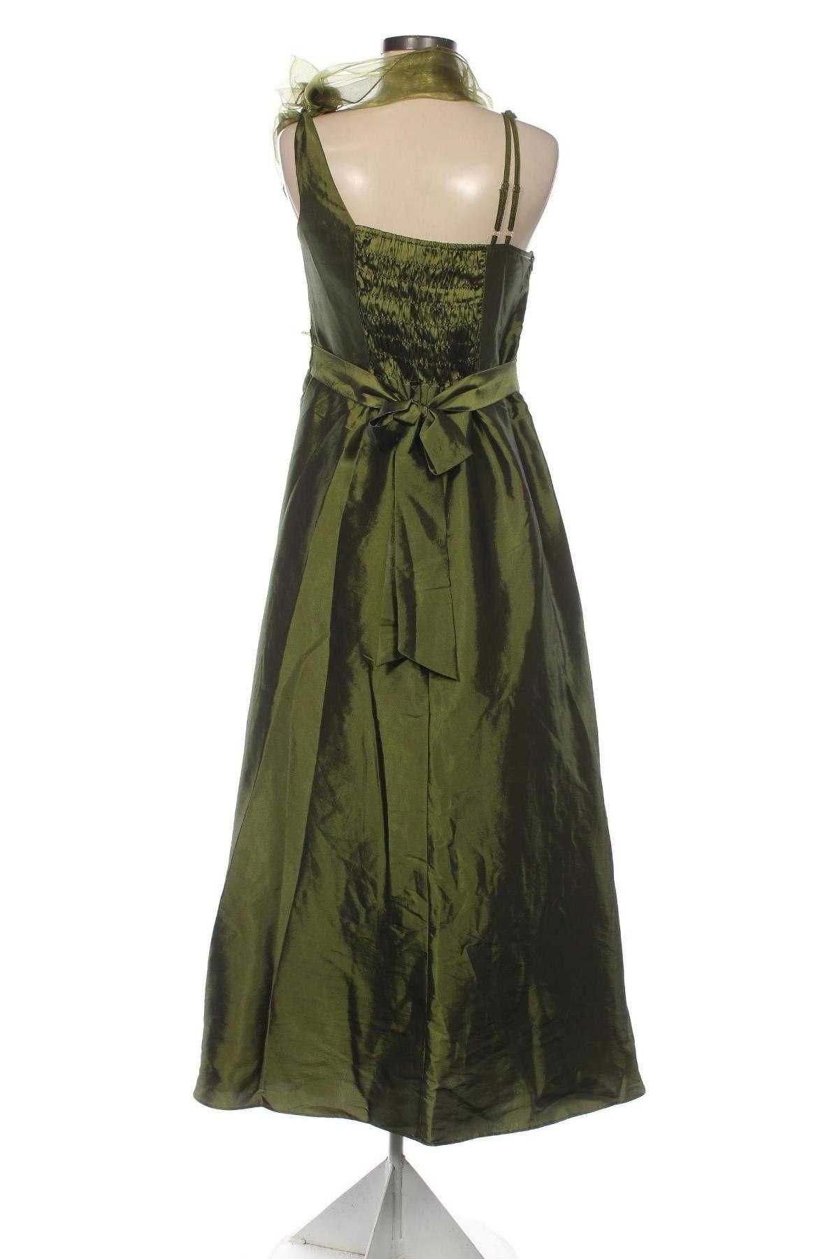 Rochie ocazie verde marimea L satinata