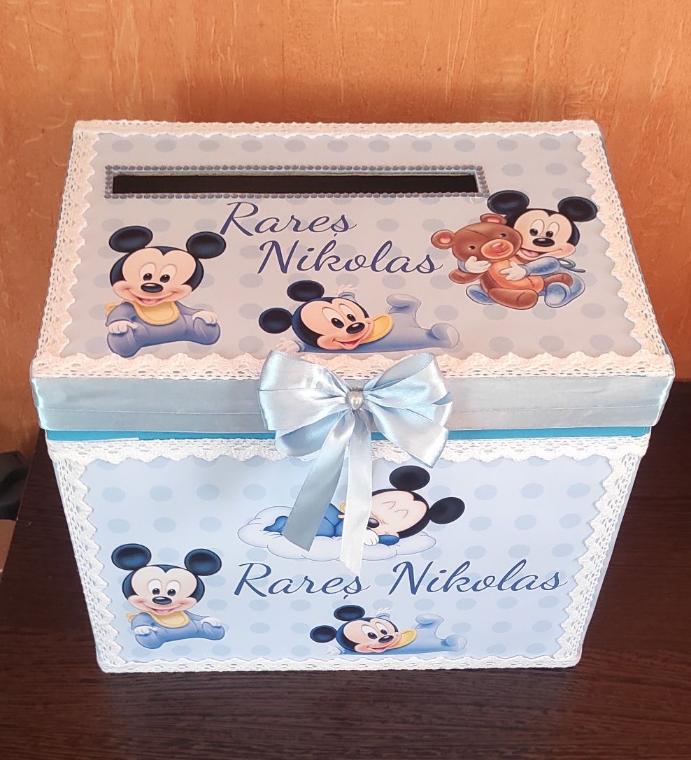 Cutie dar botez - Minnie sau Mickey Mouse