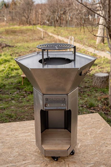 Gratar, plita-inox, grill-otel/carbon, baza/electrostatic, cuva/corten