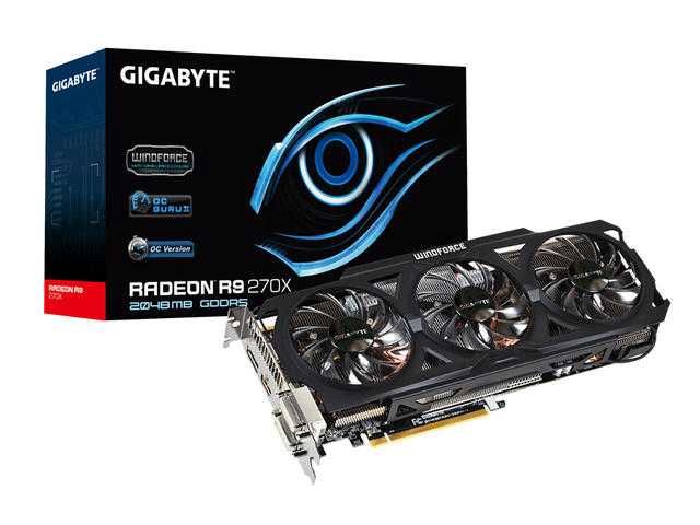 Видео карта GIGABYTE AMD RADEON R9 270X OC windforce 2GB/256 BIT GDDR5