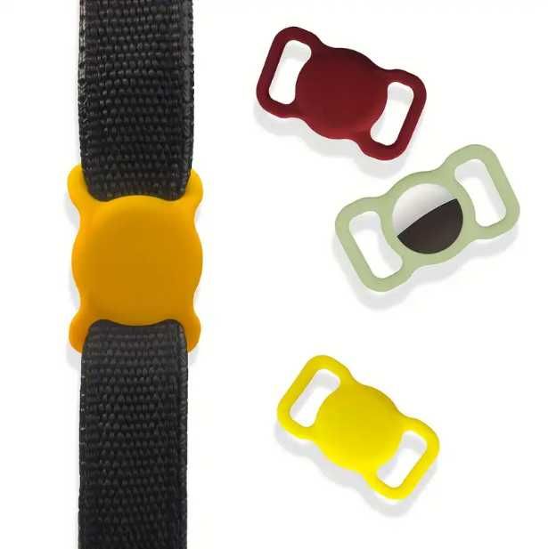 Husă suport pentru Apple Airtag - Silicon - Câini - Negru