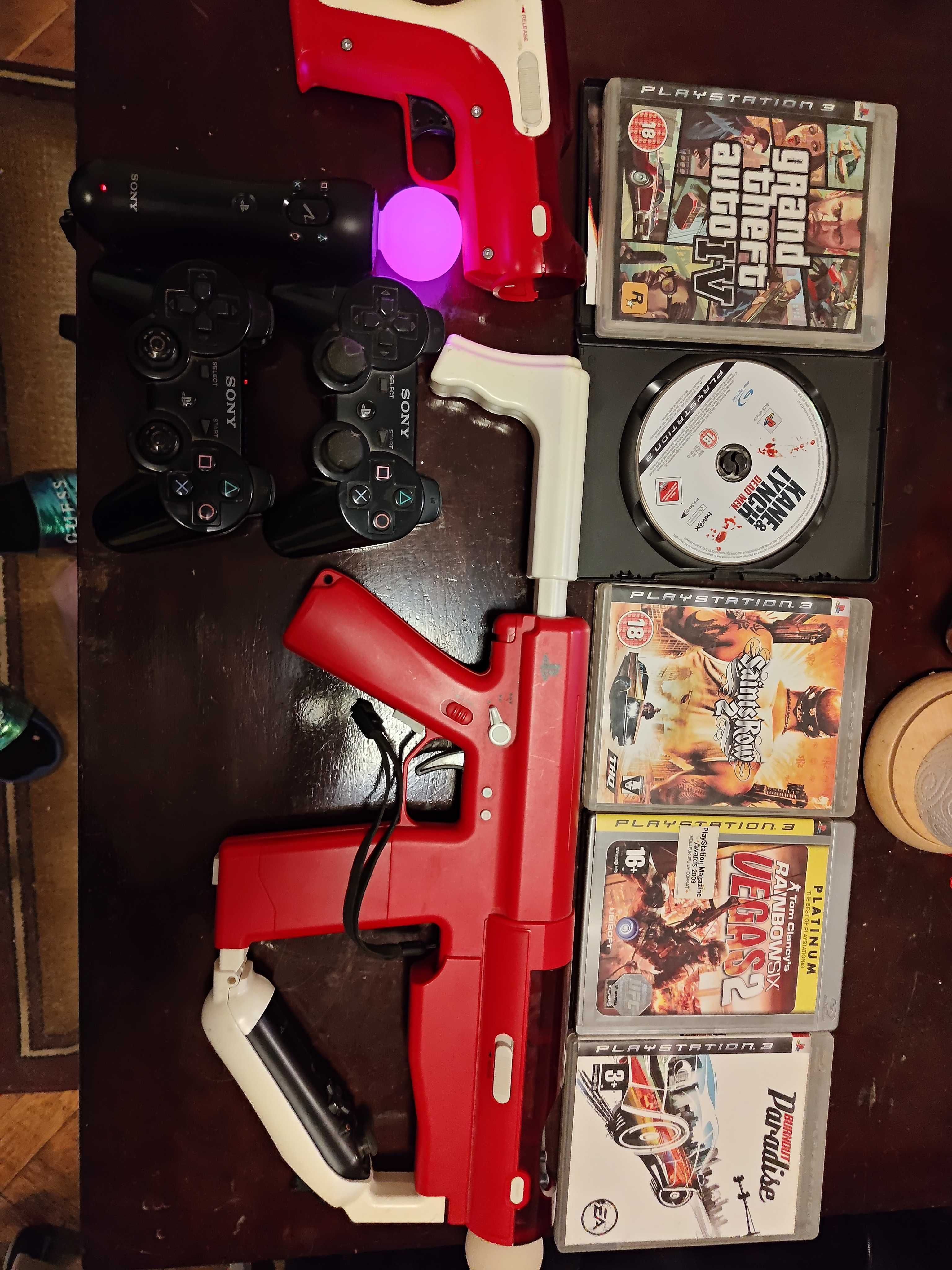 PS3 slim 160GB + hard disk 500gb + ps move 70 игри!