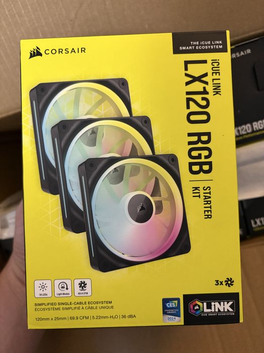 Sigilat Kit 3 ventilatoare premium Corsair iCUE LX120 RGB + controller