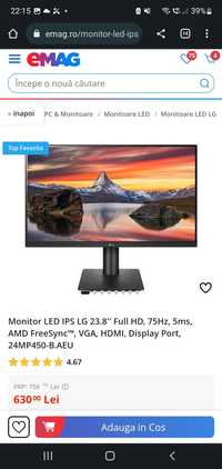 Monitor lg 23.8 inch