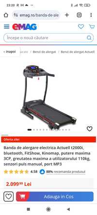 Banda de alergare actuell t2000i bluethoot că și nou