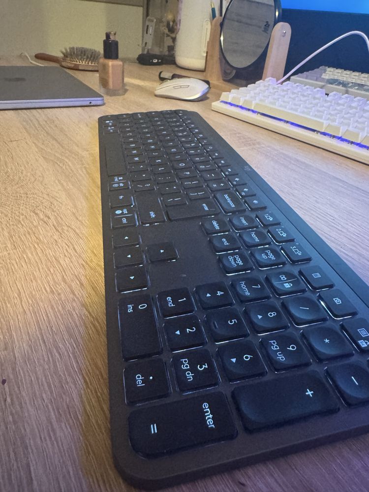 Клавиатура Logitech - MX Keys S, безжична, Graphite