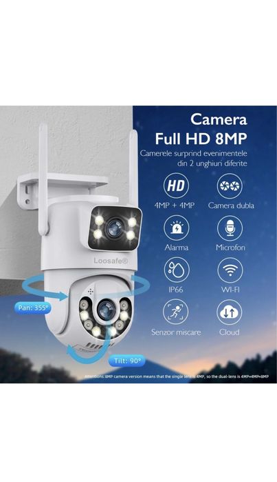 Camera de supraveghere WiFi 4K interior/exterior