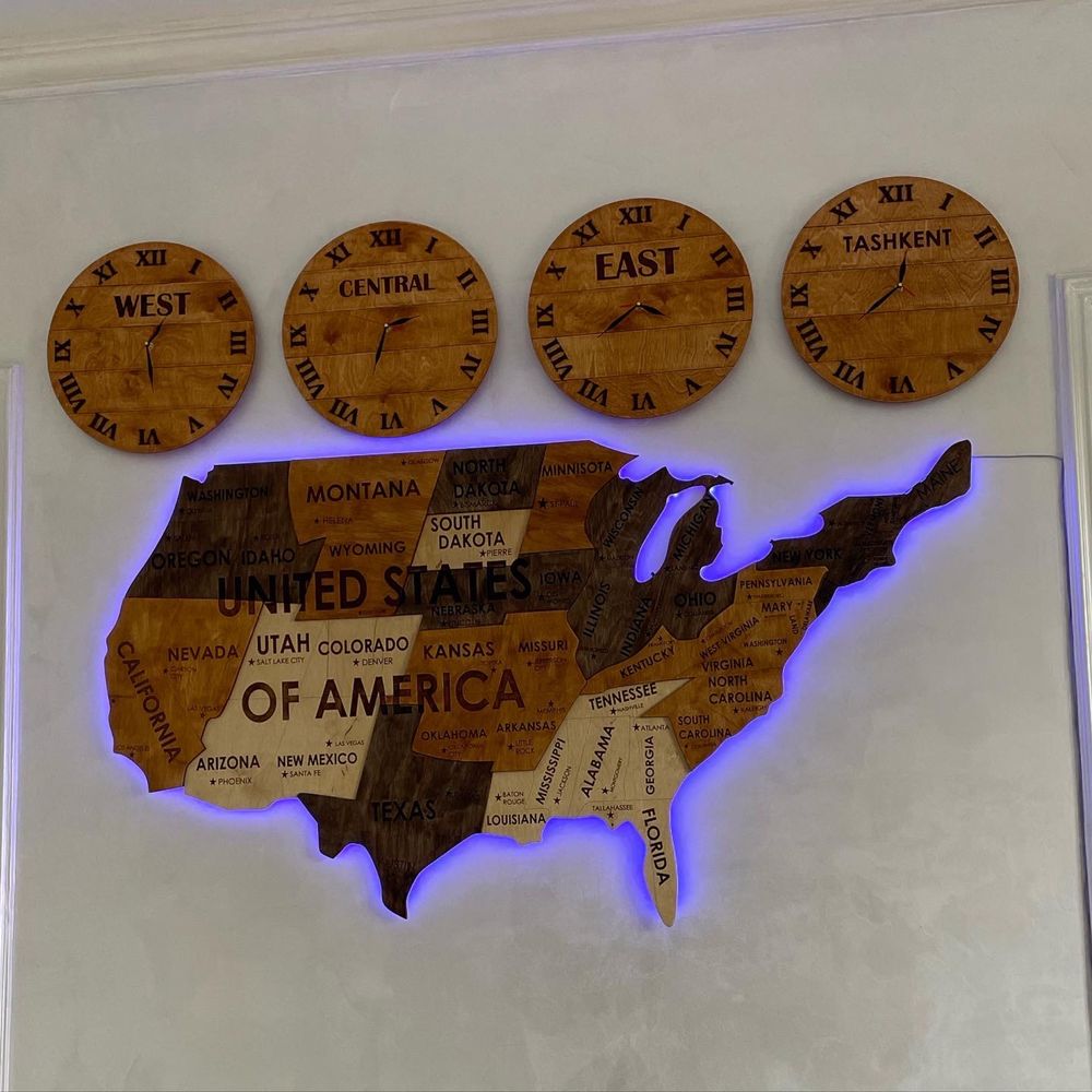Карта США америки Amerika haritasi yogochdan