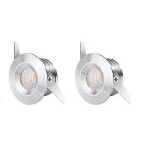 Set 2 spoturi LED incastrate tavan 3W, 3000K-6000K, alb cald