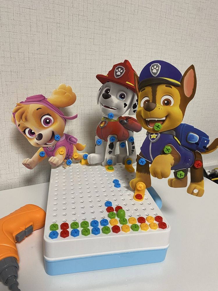 Конструктор - 3D мозайка с винтоверт, Пес Патрул, Paw Patrol