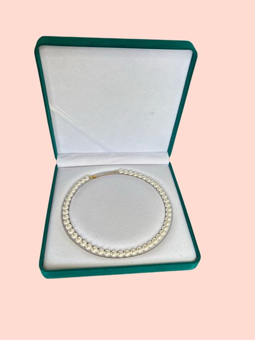 Colier de perle cu inchizatoare argint 925 - Nou, in cutie velur cadou