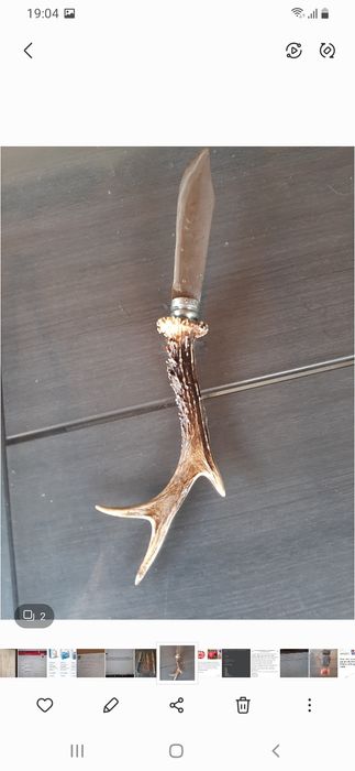 Vînd cuțit de vînătoare cu mîner de cerb relati la telefon sau mesaj