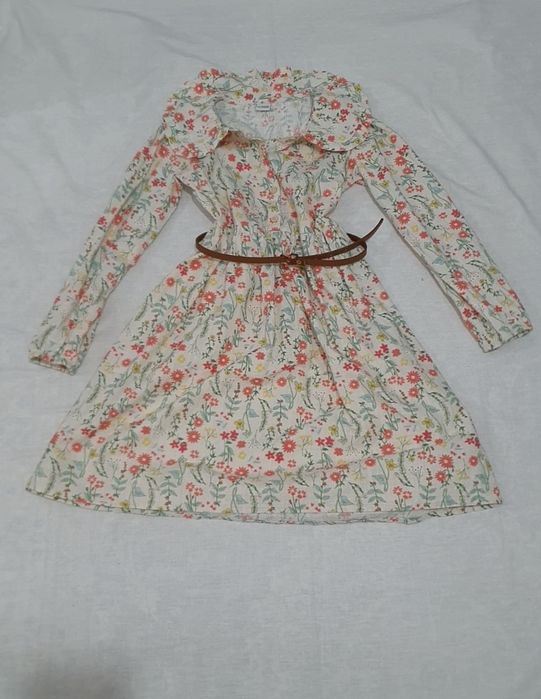 платье LC Waikiki с цветочным принтом и воротником «Питер Пэн».