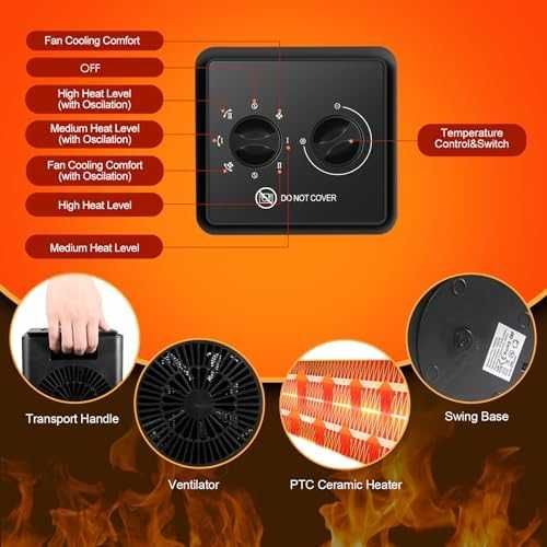 Нов тих Керамичен вентилаторен отоплител 750/1500W Печка Духалка стая