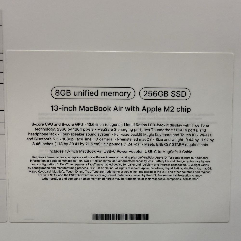 Macbook Air 13.6" M2 8/256 Space Grey