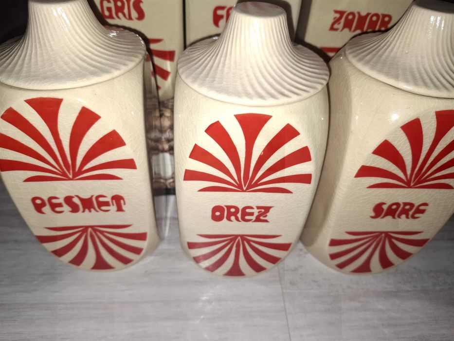 Set 6 recipiente depozitare condimente ceramică