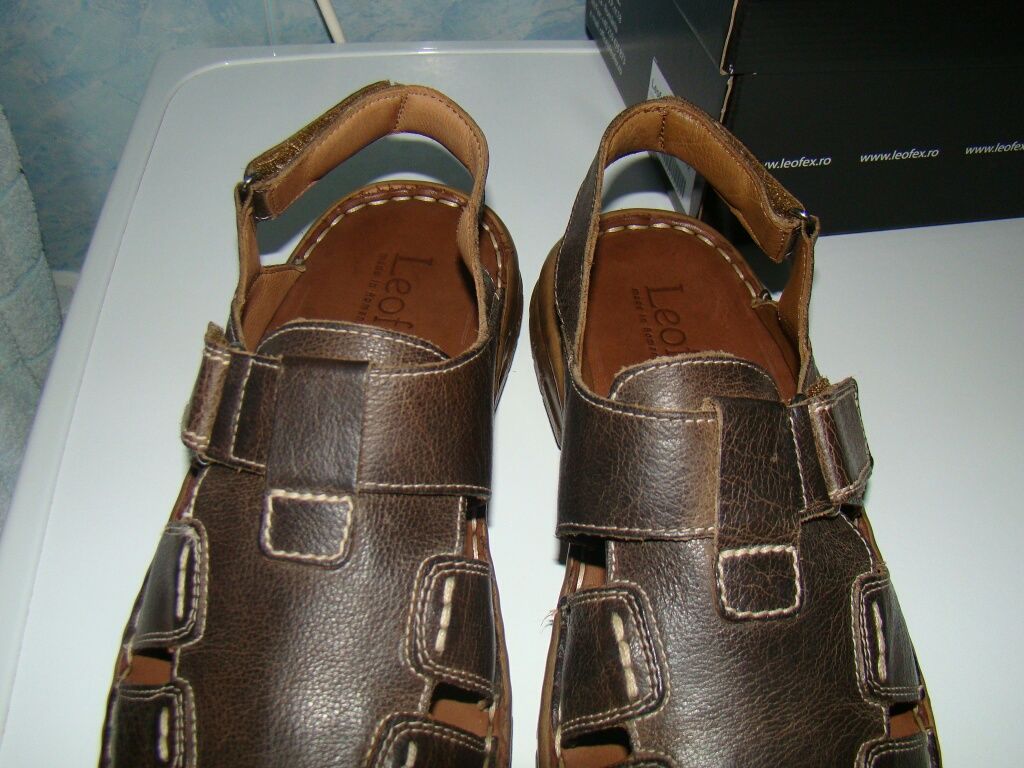 Sandale pentru barbati Leofex, nou noute, din piele naturala, nr:42