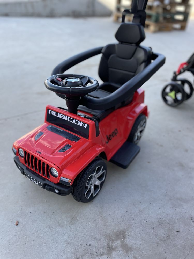 Masinuta fara pedale cu maner parental Jeep Wrangler