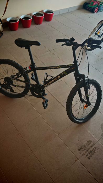 ROCKRIDER ST 500 negru  SI BTWIN roz