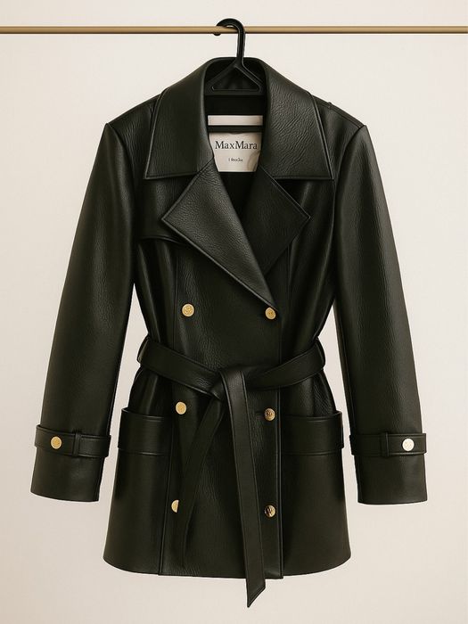 Новый кожаный пиджак куртка MaxMara