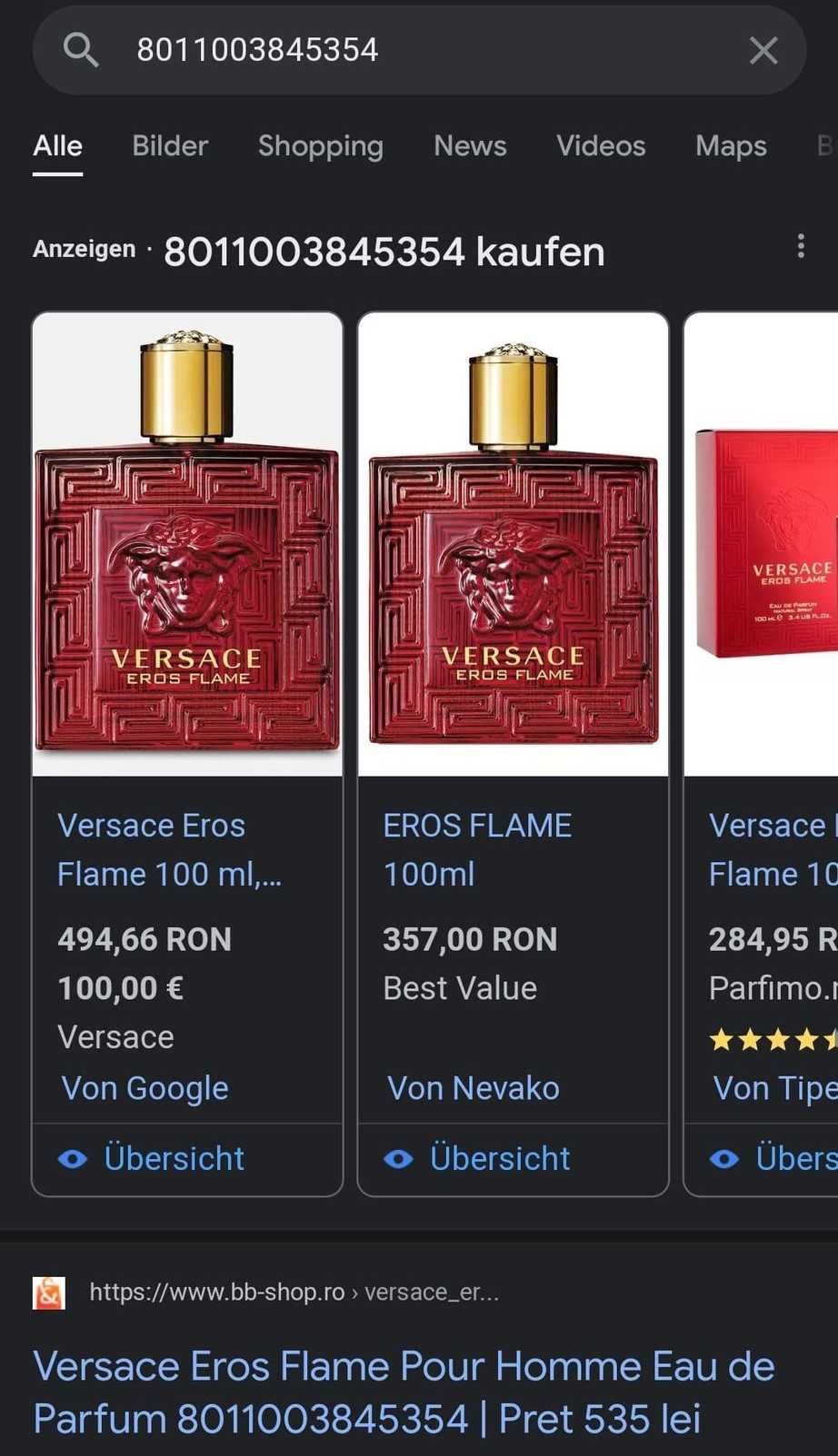 Apa de Parfum Versace, Eros Flame, Barbati, 100 ml