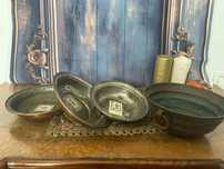 DN819 Set 4 obiecte cupru de agatat decorat superb 900g impreuna