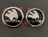 Embleme fata spate 90 80 mm argintiu negru Skoda Octavia 1 Fabia 1