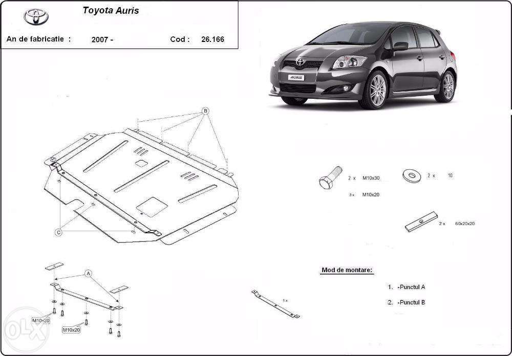 Scut metalic pentru motor Toyota Auris 2007-2018 -otel 2mm