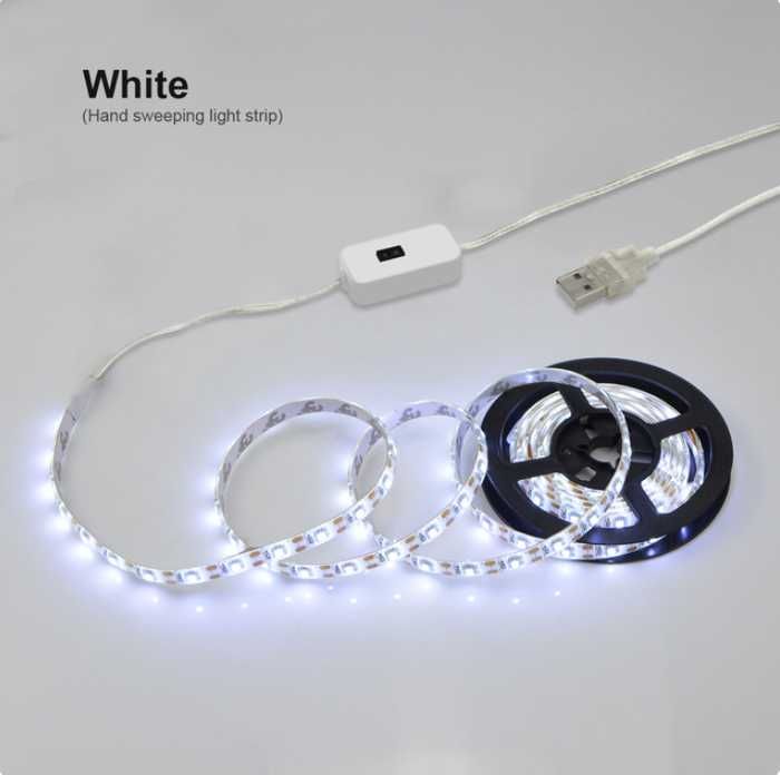 USB Led лента за кухня 2м , 5м. с сензорен ключ / жълта, бяла светлина