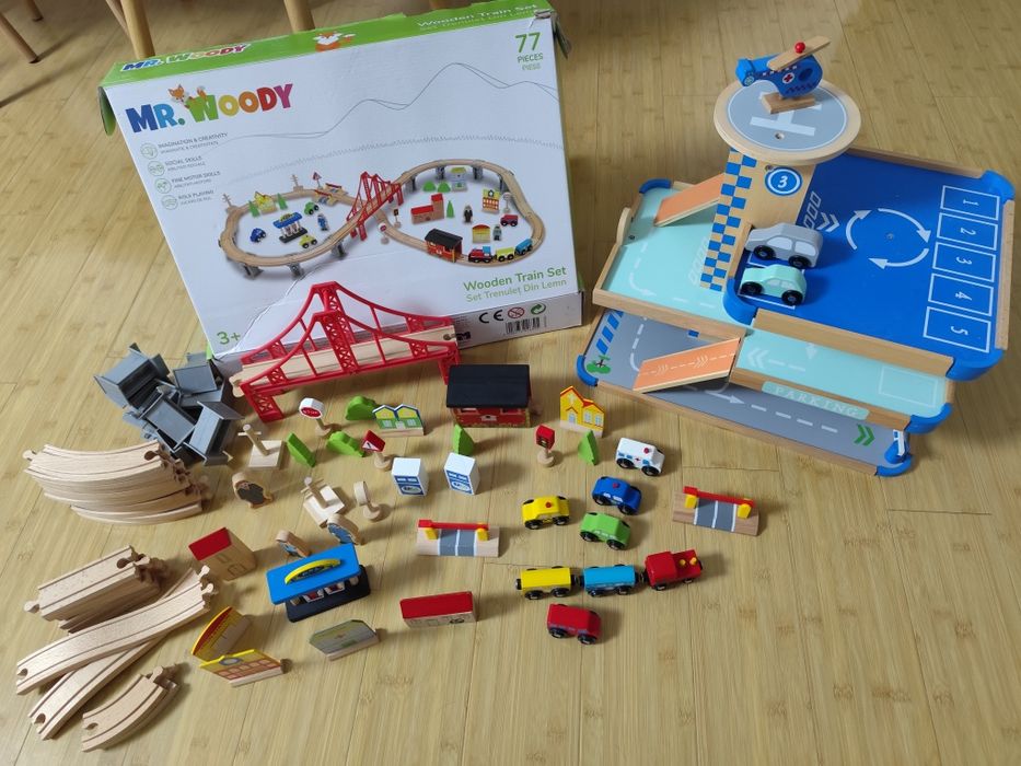 Set trenulet + parcare din lemn