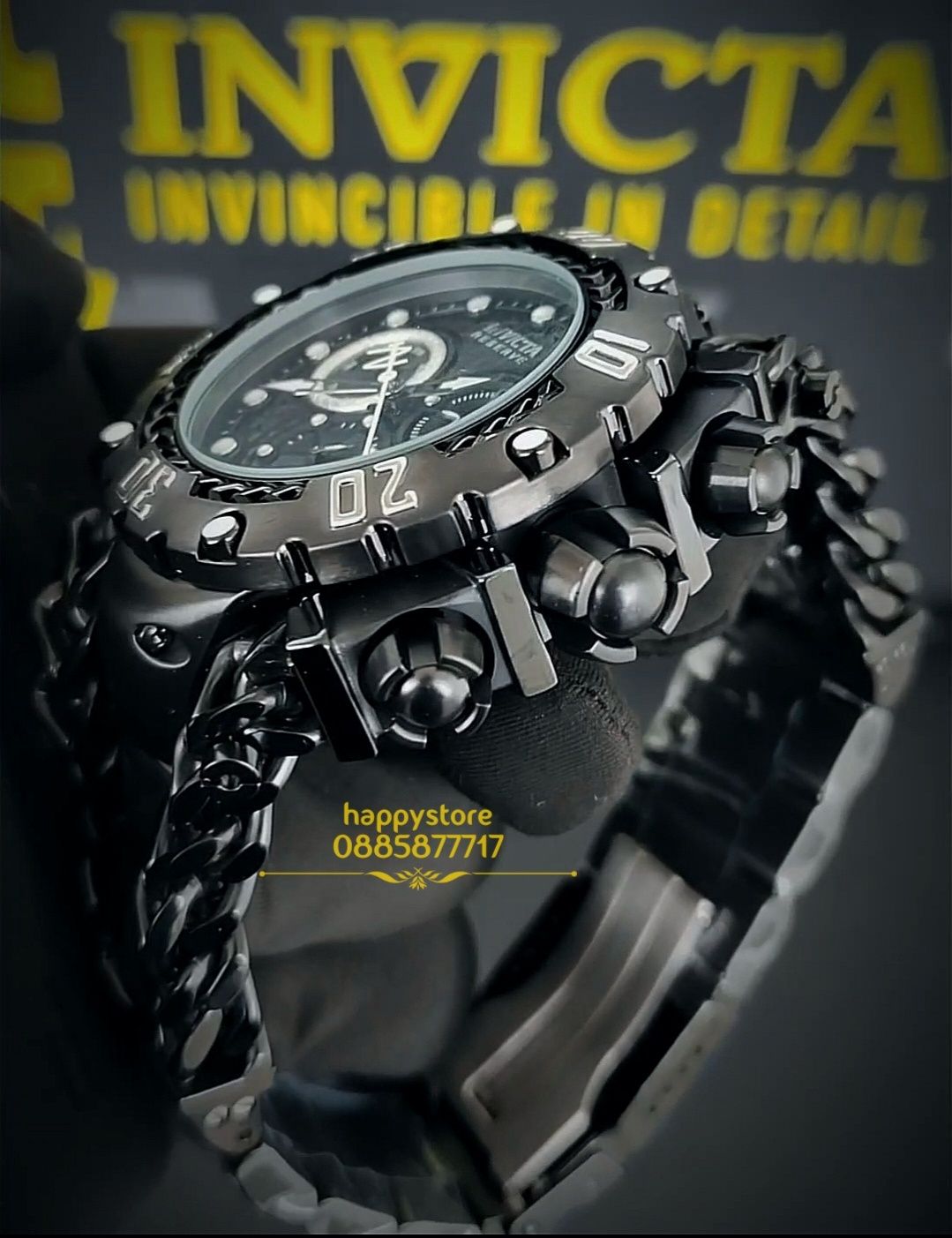 часовник INVICTA Gladiator Black 60 mm, Инвикта нов