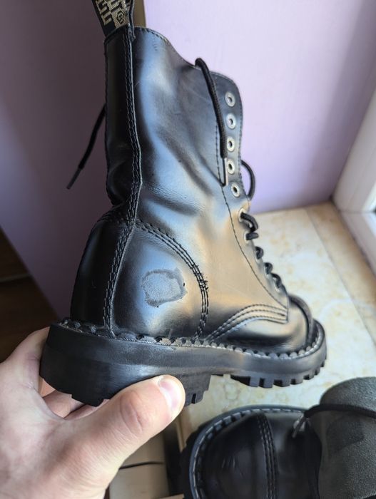 Bocanci Steel 10 inele nr 39 negri din piele