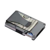 Твърд алуминиев калъф, портфейл с RFID защита, държач за карти и пари
