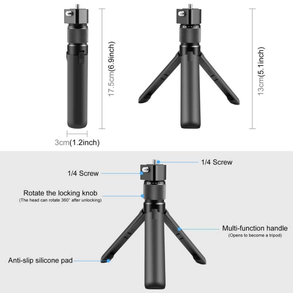 HSU Ротационна дръжка + трипод 360° за Невидим стик insta360