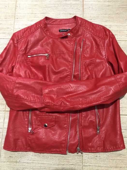 Geaca biker rosie Stradivarius L
