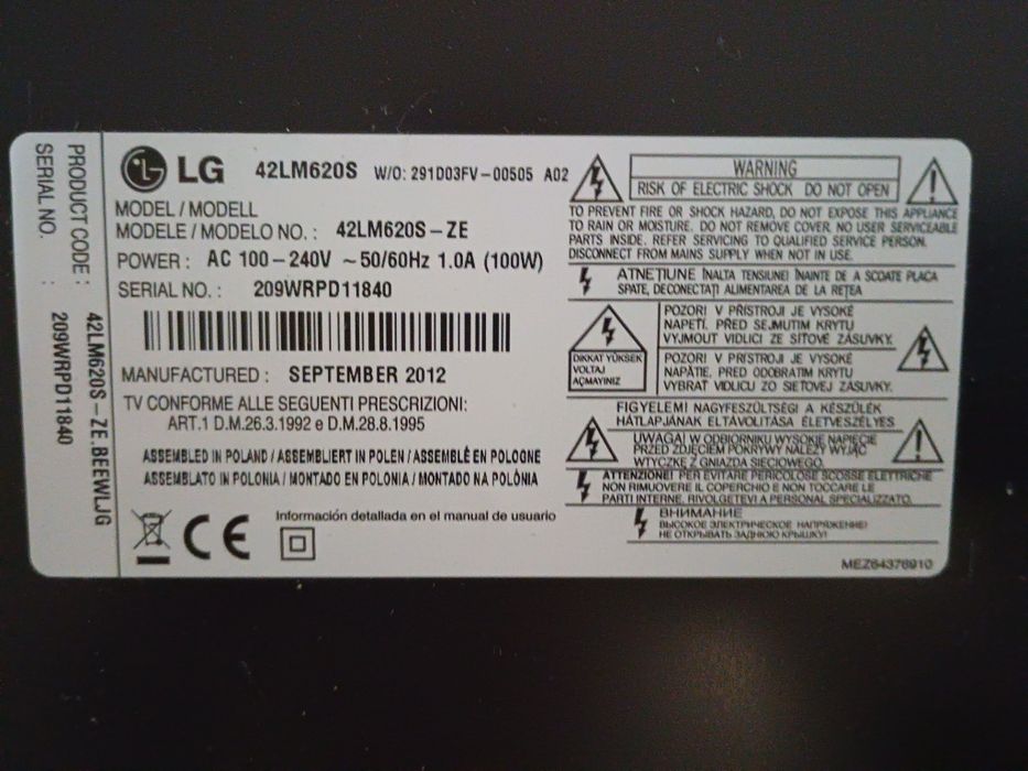 Led TV LG 106 cm 42LM620s