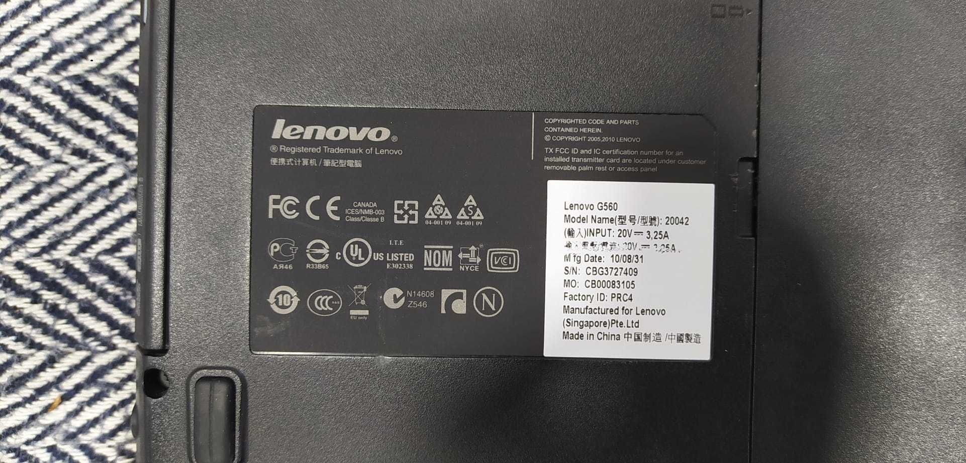 Laptop Lenovo IdeaPad G560 i3 330M, 320GB HDD, 4GB DDR3, 15.6 LED