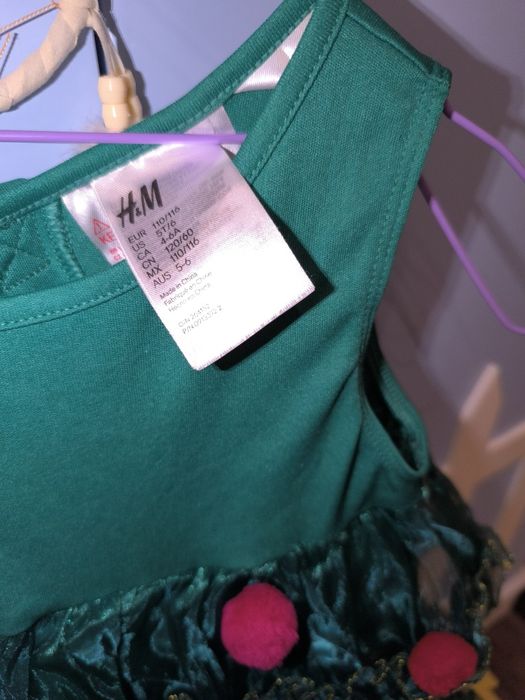 Нова коледна рокля HM елхичка 110-116см