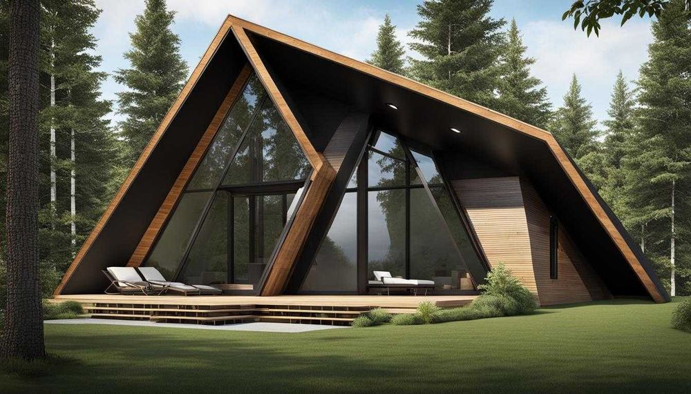 Vand case pe structura metalica, cabane tip A din lemn, containere