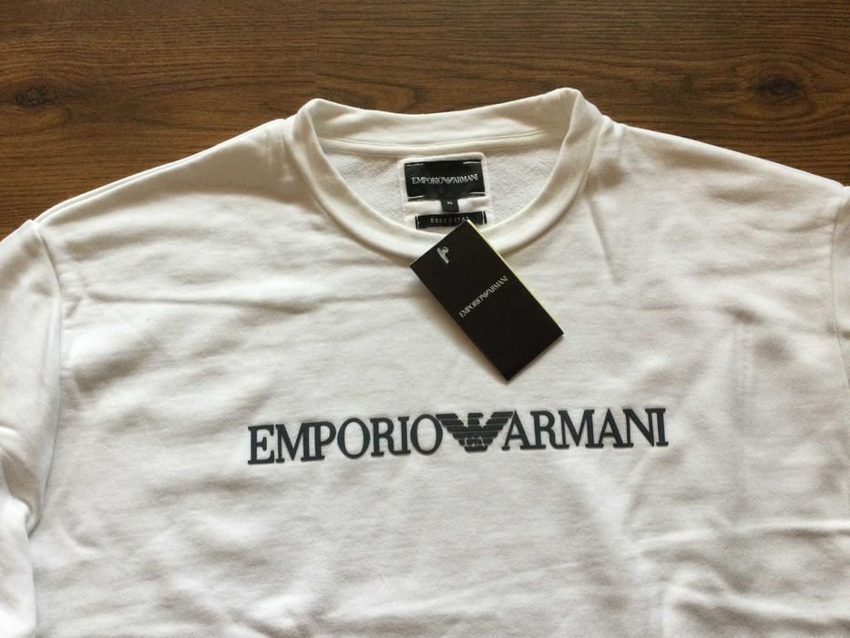 НОВА оригинална бяла памучна фланела блуза EMPORIO ARMANI размер XL