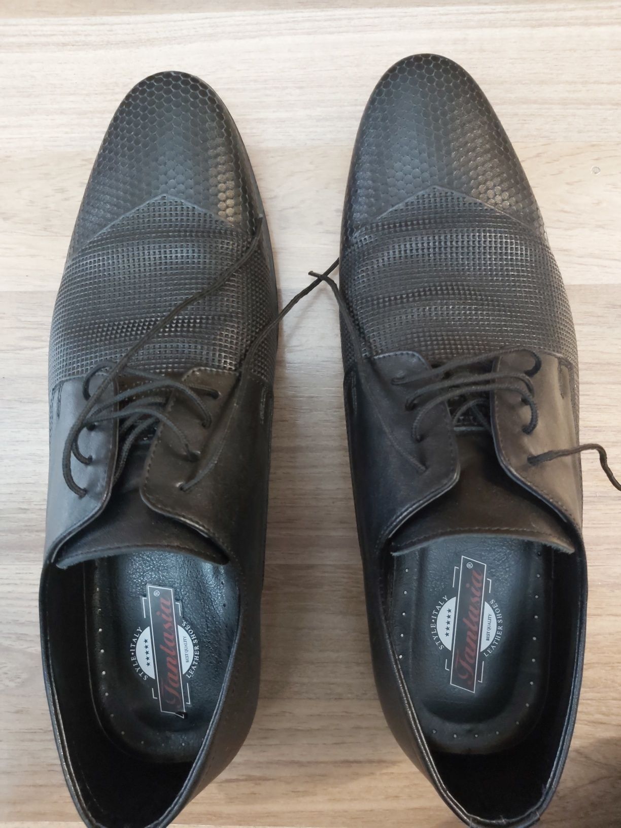 Италиански официални мъжки обувки от естествена кожа