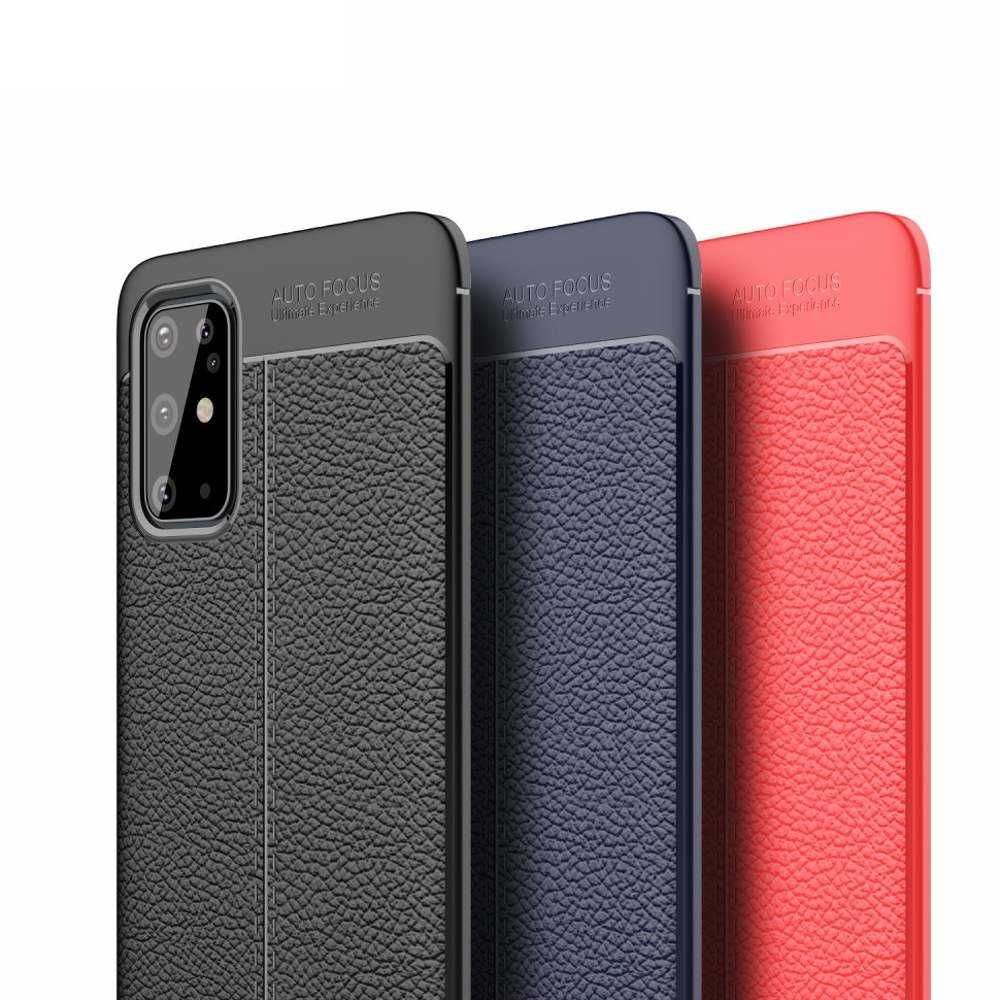 Husa Gel Carbon Piele +Folie SAMSUNG Galaxy S20 Plus FE S21 Ultra S10e